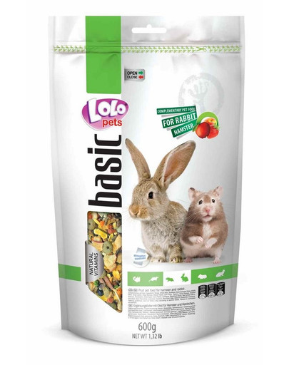 LOLO PETS krmivo ovocné pro křečka a králíka 0,6kg