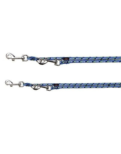 TRIXIE vodítko regulovatelné Mountain Rope, L–XL: 2.00 M/13 mm, nebesky modré/zelené