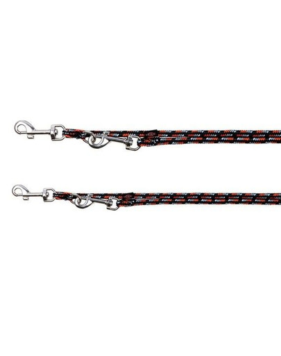 TRIXIE vodítko regulovatelné Mountain Rope, L–XL: 2.00 M/13 mm, černo/oranžové