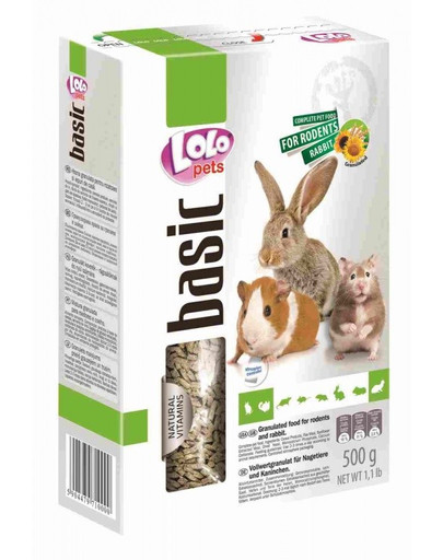 LOLO PETS Granulát pro hlodavce i morčata 0,5 kg