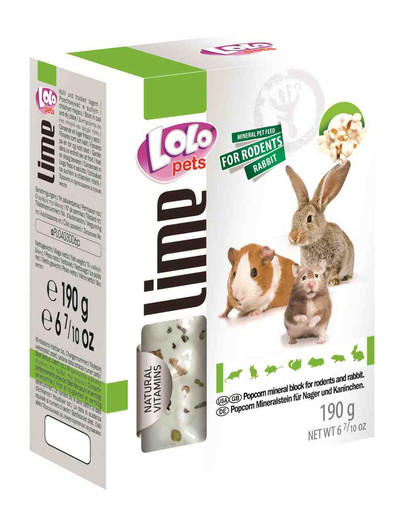 LOLO PETS Kostka pro hlodavce XL -Popcorn