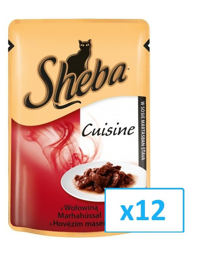 SHEBA Cuisine kapsa pro kočky hovězí ve šťávě 85g x12