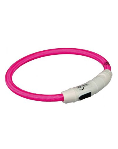 TRIXIE Svítící kroužek na krk USB, L–XL: 65 cm/O 7 mm, růžový