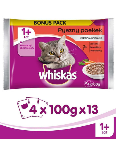 WHISKAS delikátní pokrm 4 x 0.1 kg x13