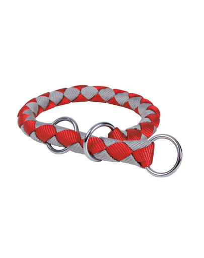 TRIXIE Obojek "Cavo", S–M: 30–36 cm/O 12 mm, Czerwono/stříbrný