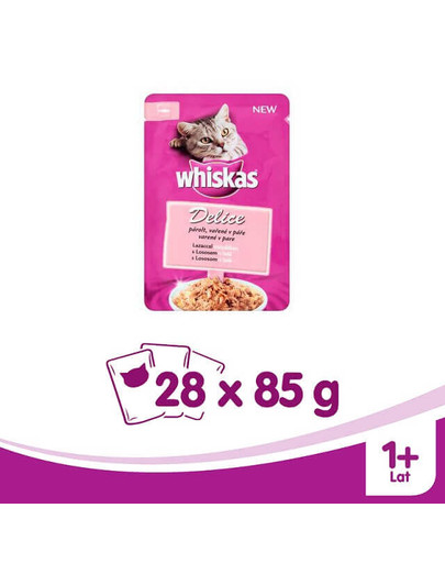 WHISKAS Delice losos dušený 0.085 kg x28