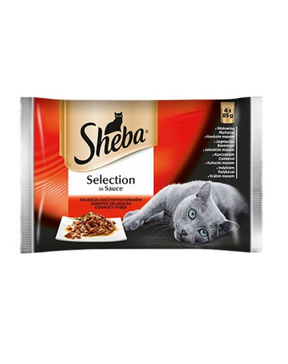 SHEBA Selection in Sauce kusky ve šťavnaté omáčce 32 x 85g