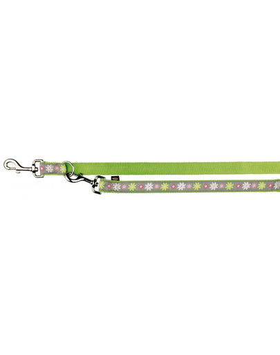 TRIXIE Nastavitelné vodítko Modern Art Blooms, XS–S: 2.00 M/15 mm, Zelené
