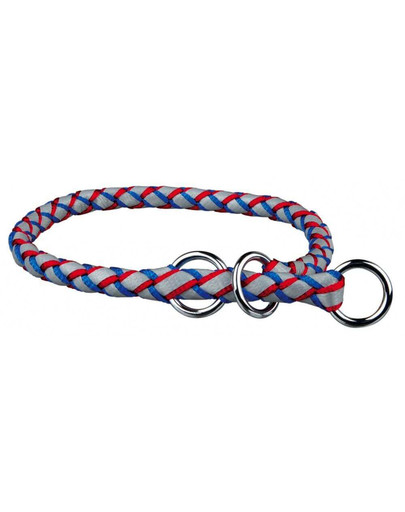 TRIXIE Obojek polostahovací Cavo Reflect L–XL: 52–60 cm/O 18 mm nebesky modrý-červený