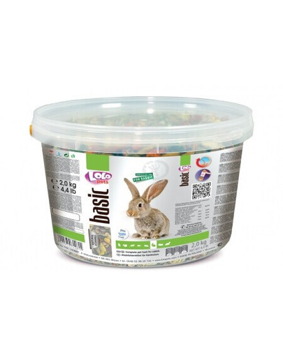 LOLO PETS Krmivo pro králíka- vědro 2 kg