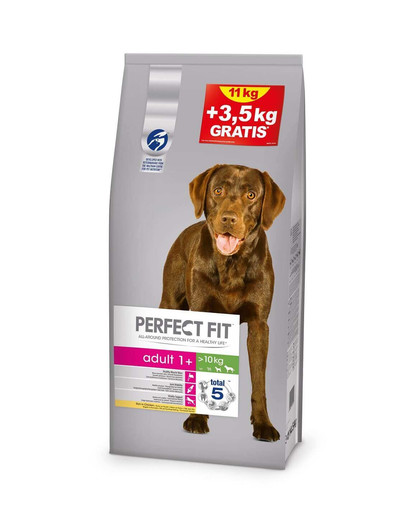 PERFECT FIT Adult (1+ lat) Bohatý na kuřecí maso pro psy středních a velkých ras 11+3,5 kg GRATIS