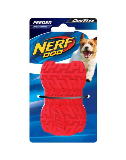 NERF Gumová pískací pamlsková hračka M červený/zelený