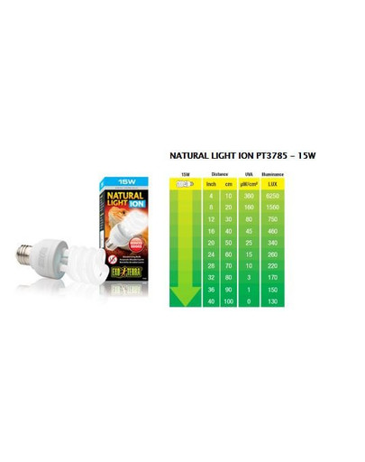 EXOTERRA Žárovka Natural Light Ion 15W neutralizující zápachy