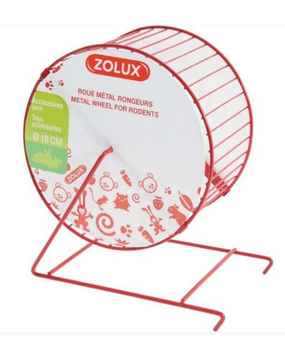 ZOLUX Běhací kolo kovové 14 cm červené