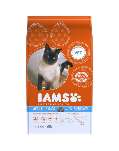 IAMS Cat Adult All Breeds Ocean Fish 1.5 kg