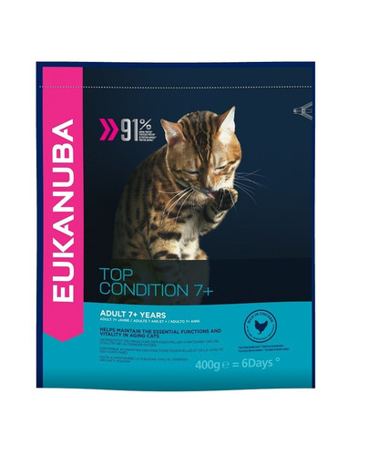 EUKANUBA Cat Senior All Breeds Top Condition Chicken & Liver 400 g