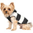 Bunda Doggy Dolly s kožešinovou kapucí, černá / bílá, M 28-30 cm / 41-43 cm