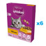WHISKAS Adult 6x300 g Kompletní suché krmivo s lahodným kuřecím masem pro dospělé kočky