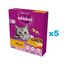 WHISKAS Adult 5x800 g kompletní suché krmivo s lahodným kuřecím masem pro dospělé kočky