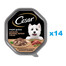 CESAR tác 14x150 g kompletní mokré krmivo pro dospělé psy v omáčce s jemným hovězím, krůtím masem a bylinkami