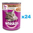 WHISKAS Adult 24x400g konzerva - kompletní krmivo pro dospělé kočky, kousky s kachnou v želé
