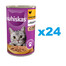 WHISKAS Adult 24x400g konzerva - krmivo pro dospělé kočky, kousky s kuřecím masem v želé