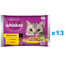 WHISKAS Adult sáček 52×85 g Drůbeží hostina mokré krmivo pro dospělé kočky v omáčce s: kuřecím masem, krůtím masem