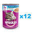 WHISKAS Adult konzerva 12x400 g kompletní mokré krmivo pro dospělé kočky, kousky s tuňákem v želé