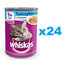 WHISKAS Konzerva pro dospělé kočky 24x400 g kompletní mokré krmivo pro dospělé kočky, kousky s tuňákem v želé