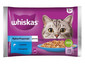 WHISKAS Adult kapsička 4x85g Rybí pochoutky krmivo pro dospělé kočky v želé s: lososem, tuňákem