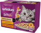 WHISKAS Adult kapsička 12x85g Krémové krmivo pro dospělé kočky v omáčce s: kuřecím masem a zeleninou, jehněčím a krůtím masem