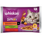 WHISKAS kapsička pro dospělé kočky 4x85g Country Flavors Collection krmivo pro kočky v omáčce s kousky jehněčího, kuřecího a mrkve, hovězího a drůbežího masa