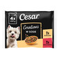 CESAR Creations Kuře s hráškem a hovězí s mrkví v omáčce 4×100 g mokré krmivo pro dospělé psy