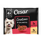 CESAR Creations Kuře s hráškem a hovězí s mrkví v želé 4×100 g mokré krmivo pro dospělé psy