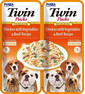INABA Dog Twin Kuřecí, zelenina a hovězí maso ve vývaru pro psy 2x40 g